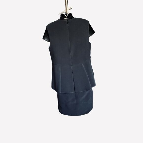 CELINE Phoebe Philo Peplum Black Mini Dress Empire Waist 40 US M/8 Crepe - Picture 4 of 12